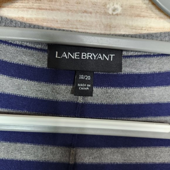 Lane Bryant Sweater Pullover Long Sleeve Polka Dots Striped Gray Blue Size 18/20 - Picture 8 of 12